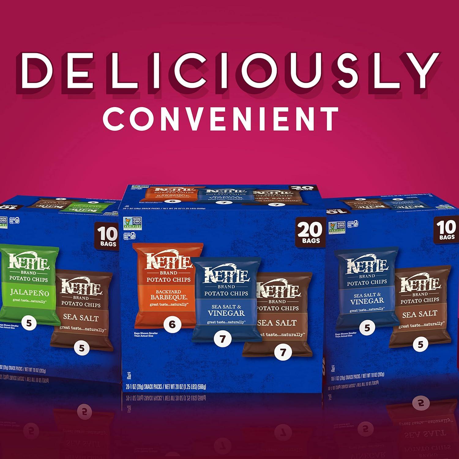 image:imageKettle Brand Potato Chips Krinkle Cut Dill Pickle Kettle Chips Snack Bag 2 OzJalapeno and Sea Salt Variety Pack