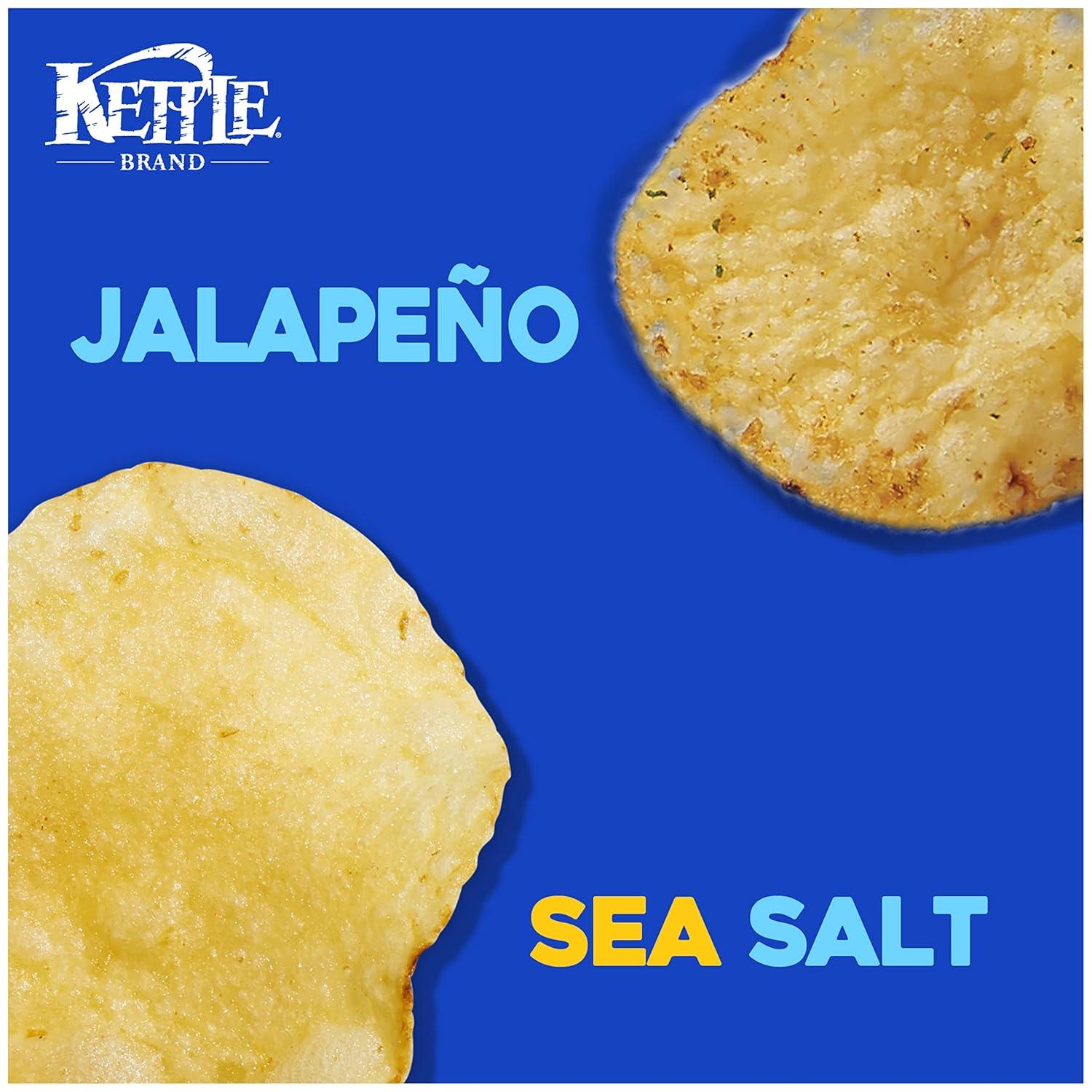 image:imageKettle Brand Potato Chips Krinkle Cut Dill Pickle Kettle Chips Snack Bag 2 OzJalapeno and Sea Salt Variety Pack