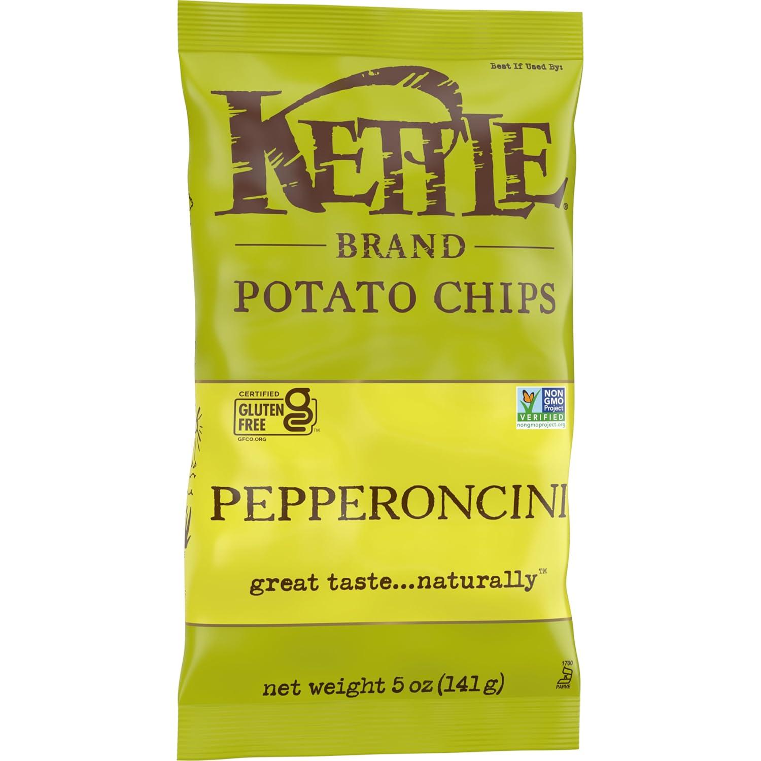 image:imageKettle Brand Potato Chips Krinkle Cut Dill Pickle Kettle Chips Snack Bag 2 OzPepper