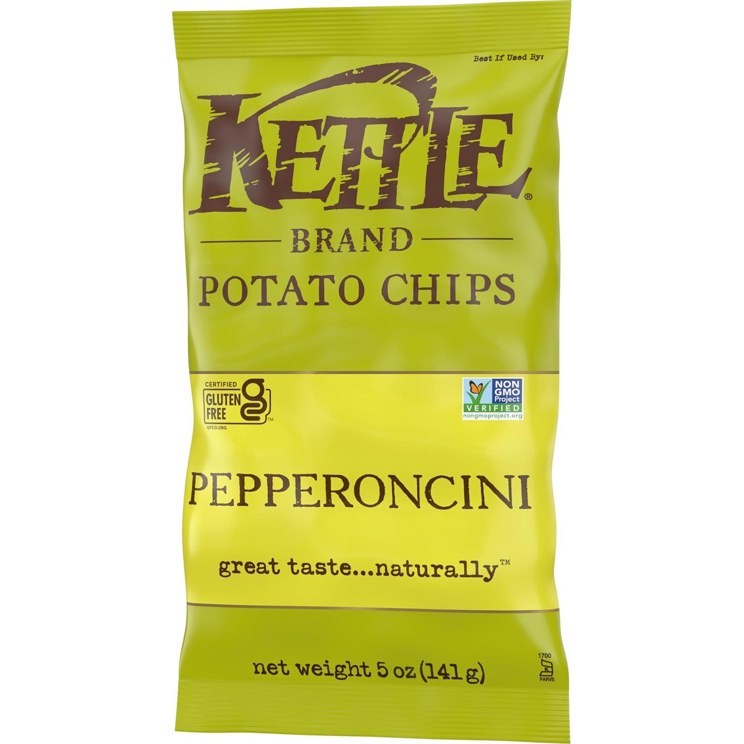 image:imageKettle Brand Potato Chips Krinkle Cut Dill Pickle Kettle Chips Snack Bag 2 OzPepper
