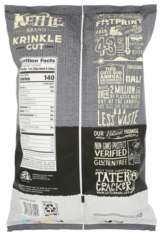 image:imageKettle Brand Potato Chips Krinkle Cut Dill Pickle Kettle Chips Snack Bag 2 OzPepper