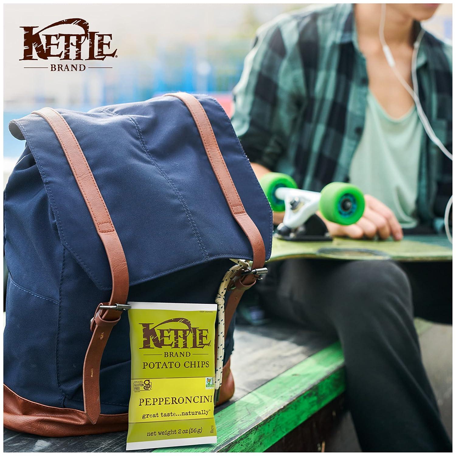 image:imageKettle Brand Potato Chips Krinkle Cut Dill Pickle Kettle Chips Snack Bag 2 OzPepperoncini