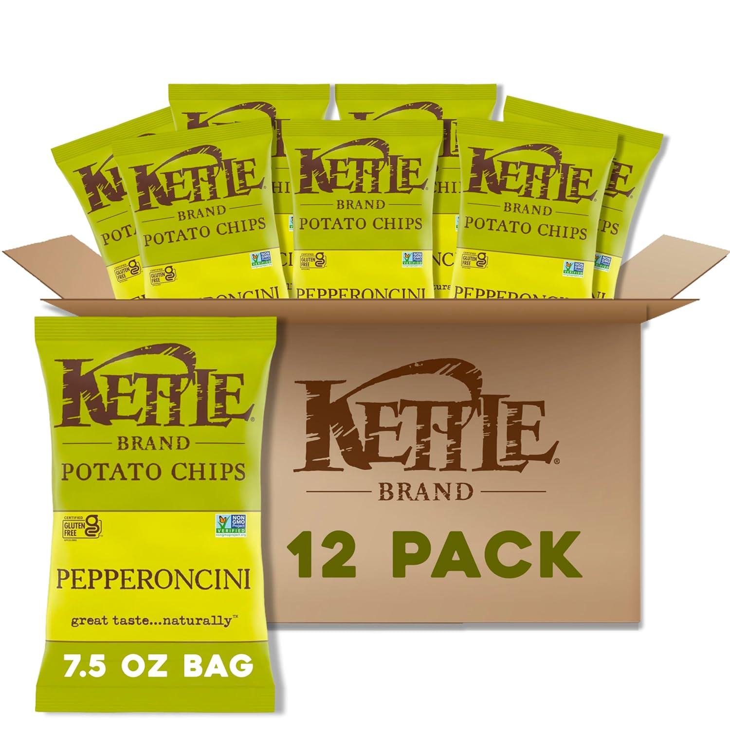 image:imageKettle Brand Potato Chips Krinkle Cut Dill Pickle Kettle Chips Snack Bag 2 OzPepperoncini