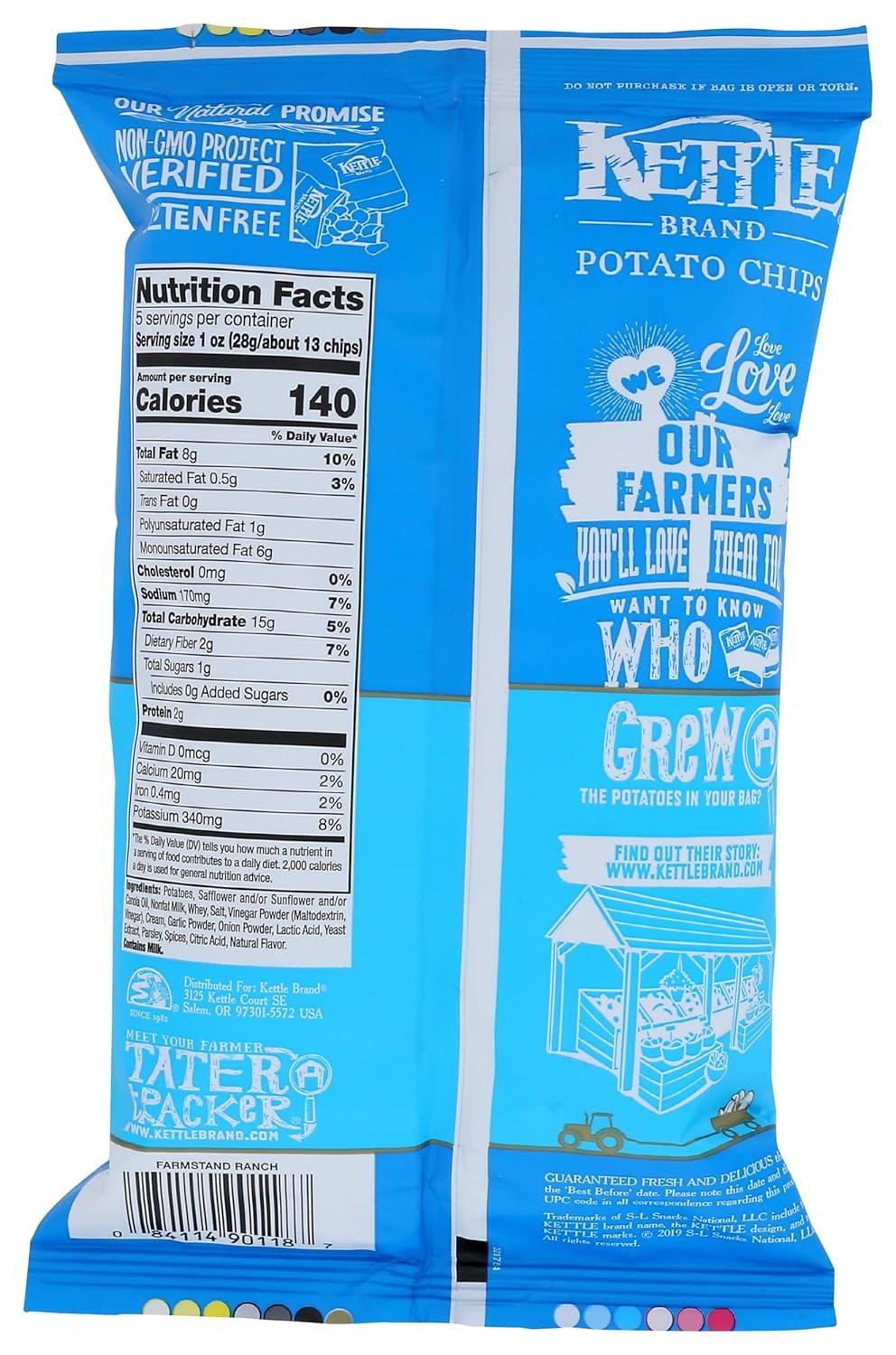 image:imageKettle Brand Potato Chips Krinkle Cut Dill Pickle Kettle Chips Snack Bag 2 OzRanch