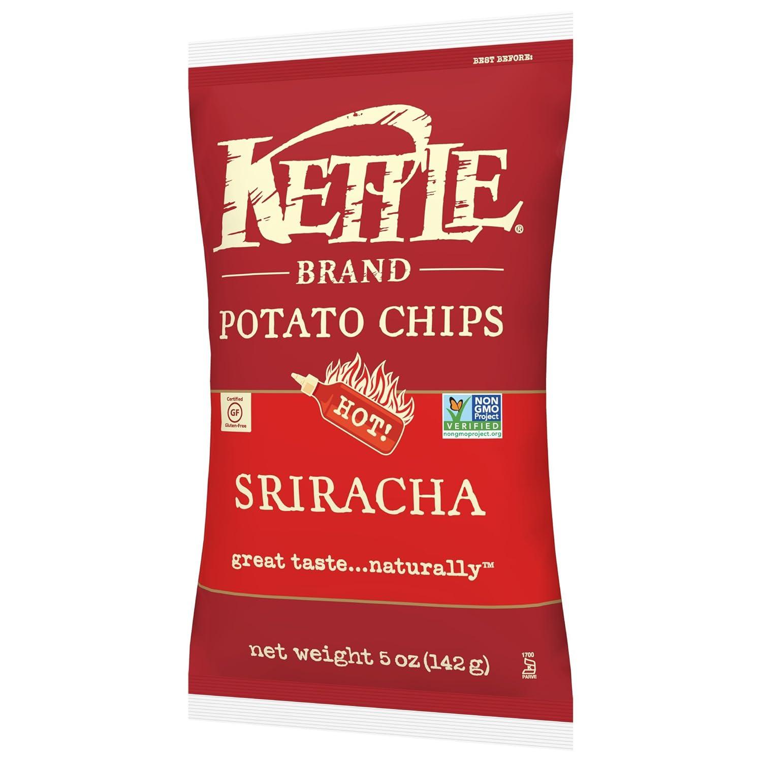image:imageKettle Brand Potato Chips Krinkle Cut Dill Pickle Kettle Chips Snack Bag 2 OzSriracha