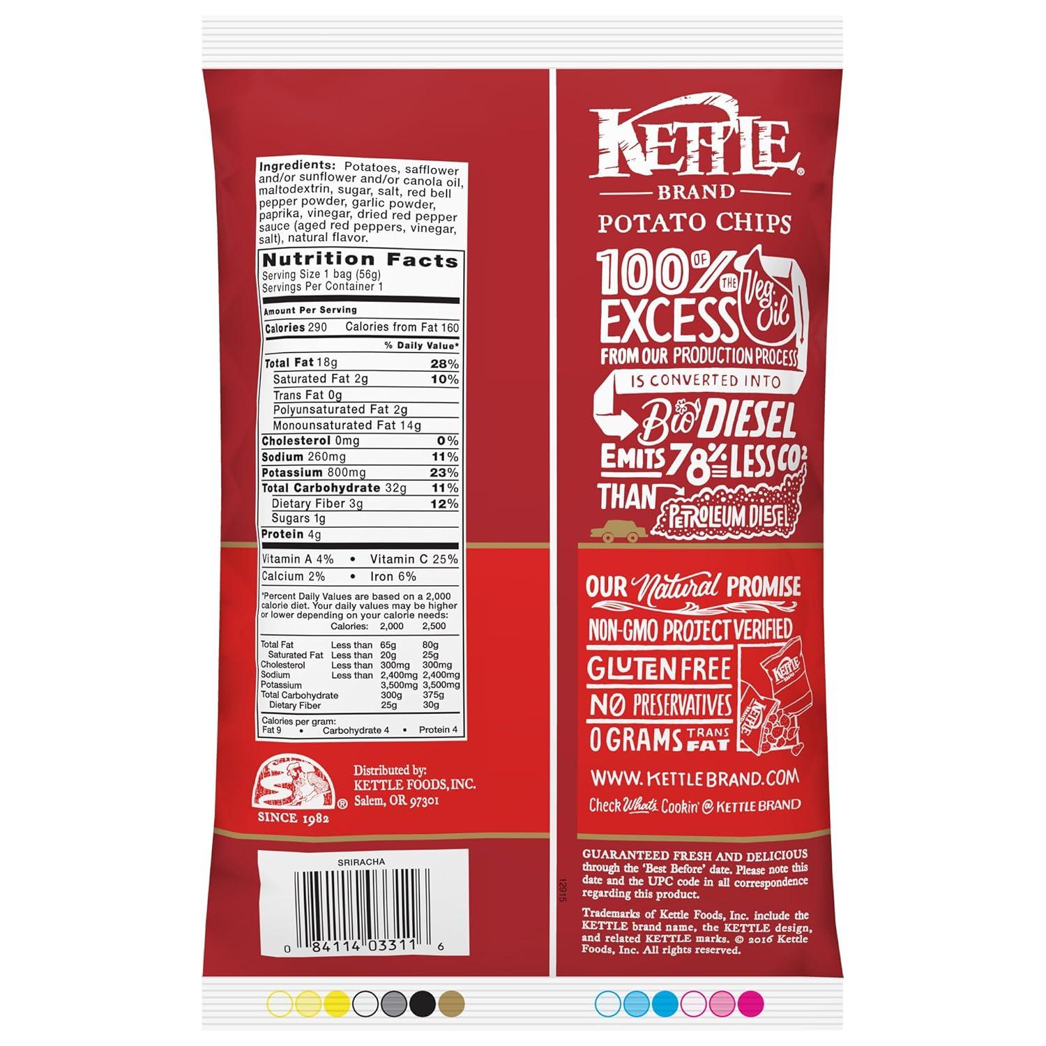 image:imageKettle Brand Potato Chips Krinkle Cut Dill Pickle Kettle Chips Snack Bag 2 OzSriracha