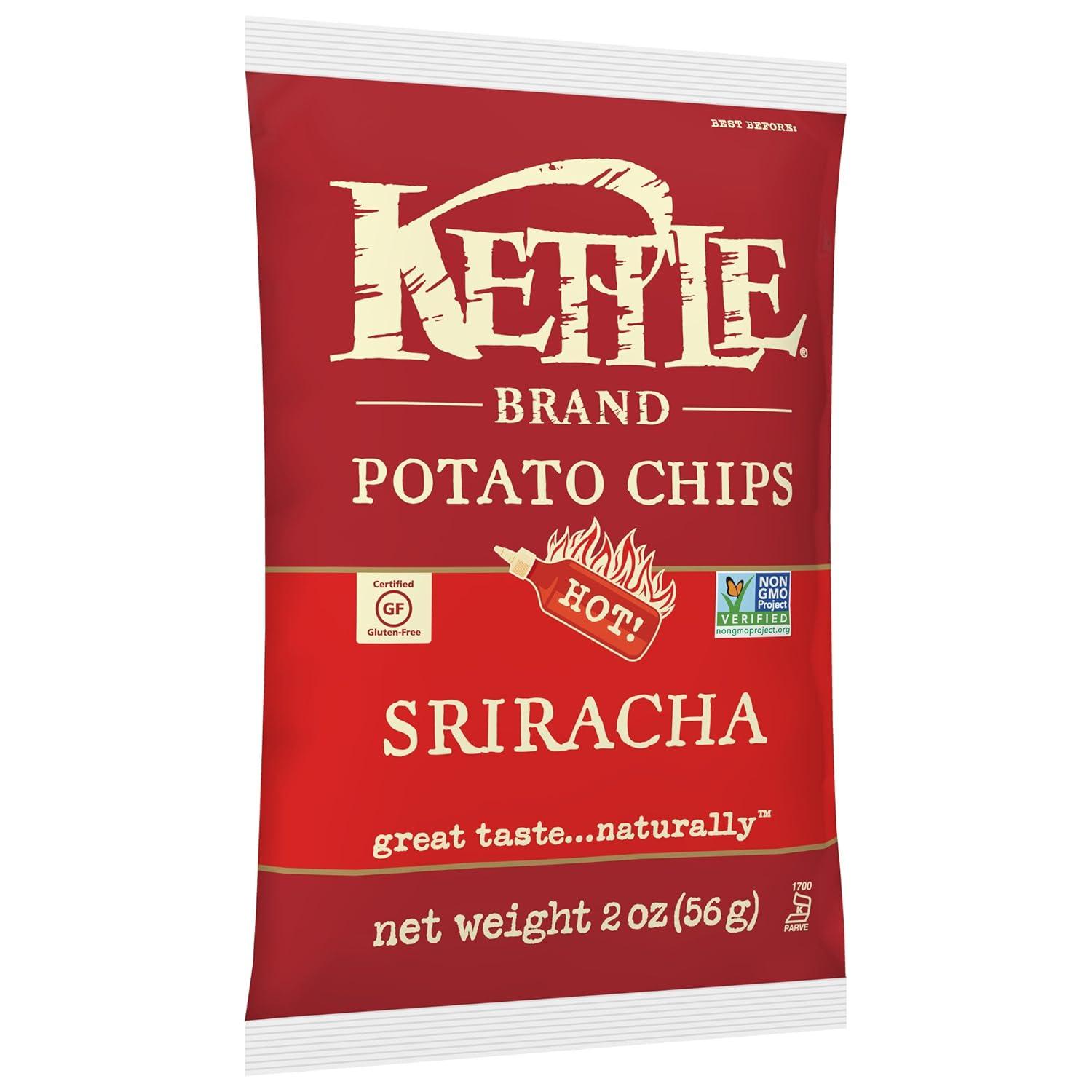 image:imageKettle Brand Potato Chips Krinkle Cut Dill Pickle Kettle Chips Snack Bag 2 OzSriracha