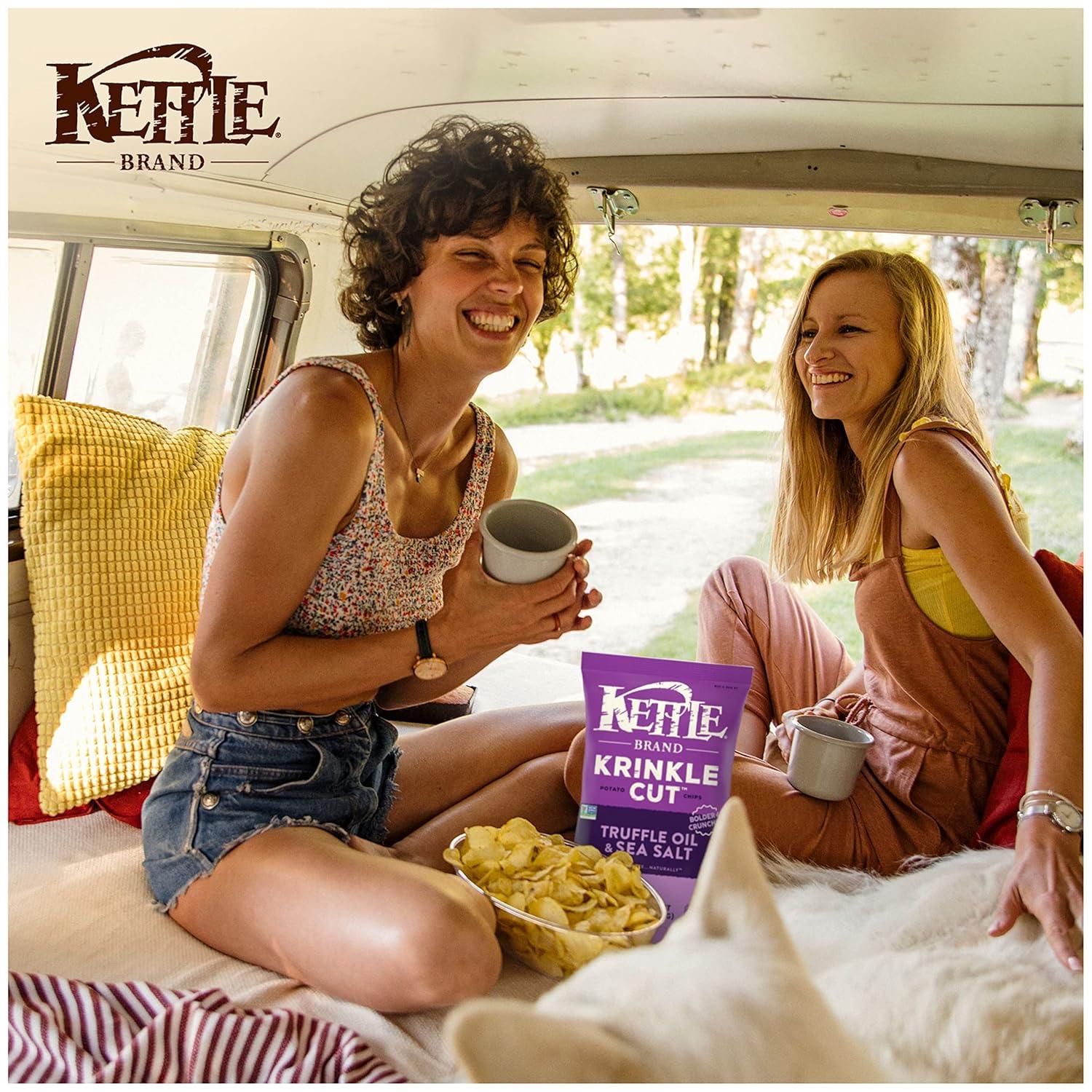 image:imageKettle Brand Potato Chips Krinkle Cut Dill Pickle Kettle Chips Snack Bag 2 OzTruffle Oil Sea Salt