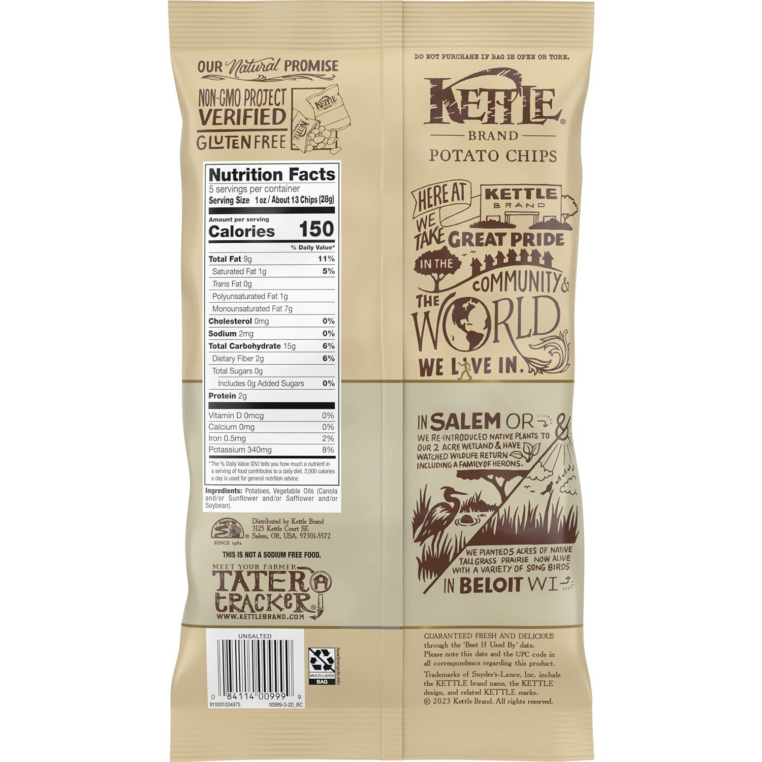 image:imageKettle Brand Potato Chips Krinkle Cut Dill Pickle Kettle Chips Snack Bag 2 OzUnsalted