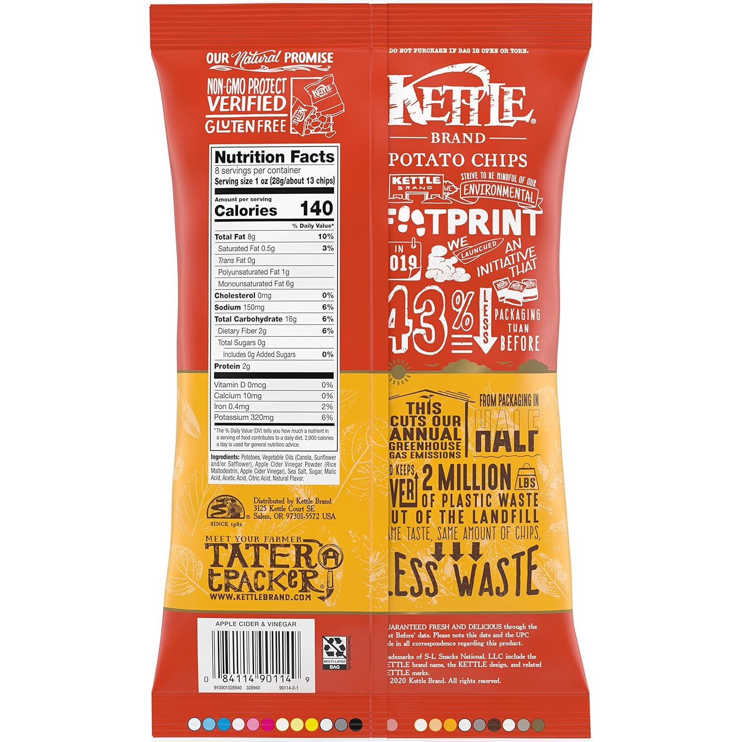image:imageKettle Brand Potato Chips Krinkle Cut Dill Pickle Kettle Chips Snack Bag 2 OzVinegar