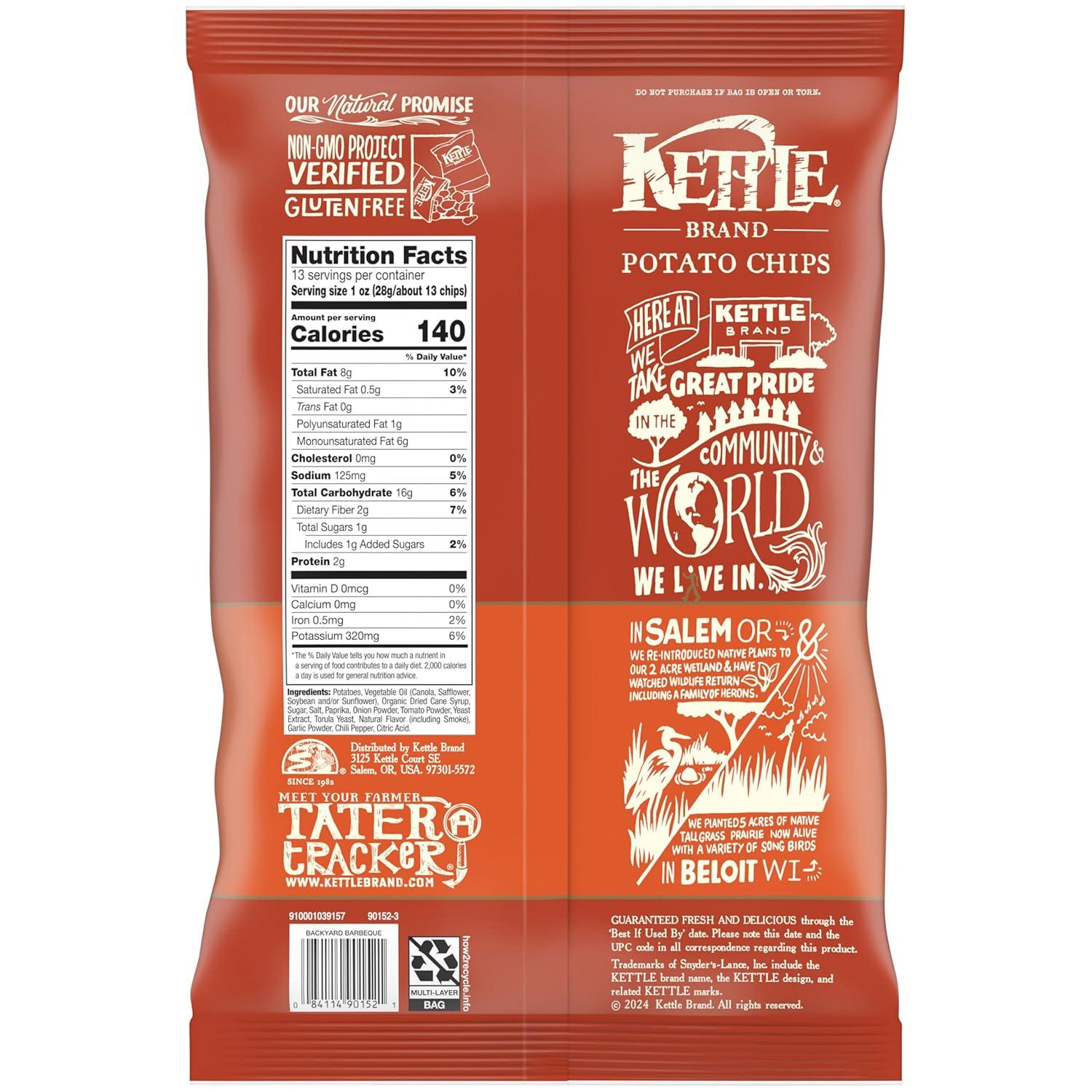 image:imageKettle Brand Potato Chips Krinkle Cut Habanero Lime Kettle Chips 75 OzBackyard Barbeque