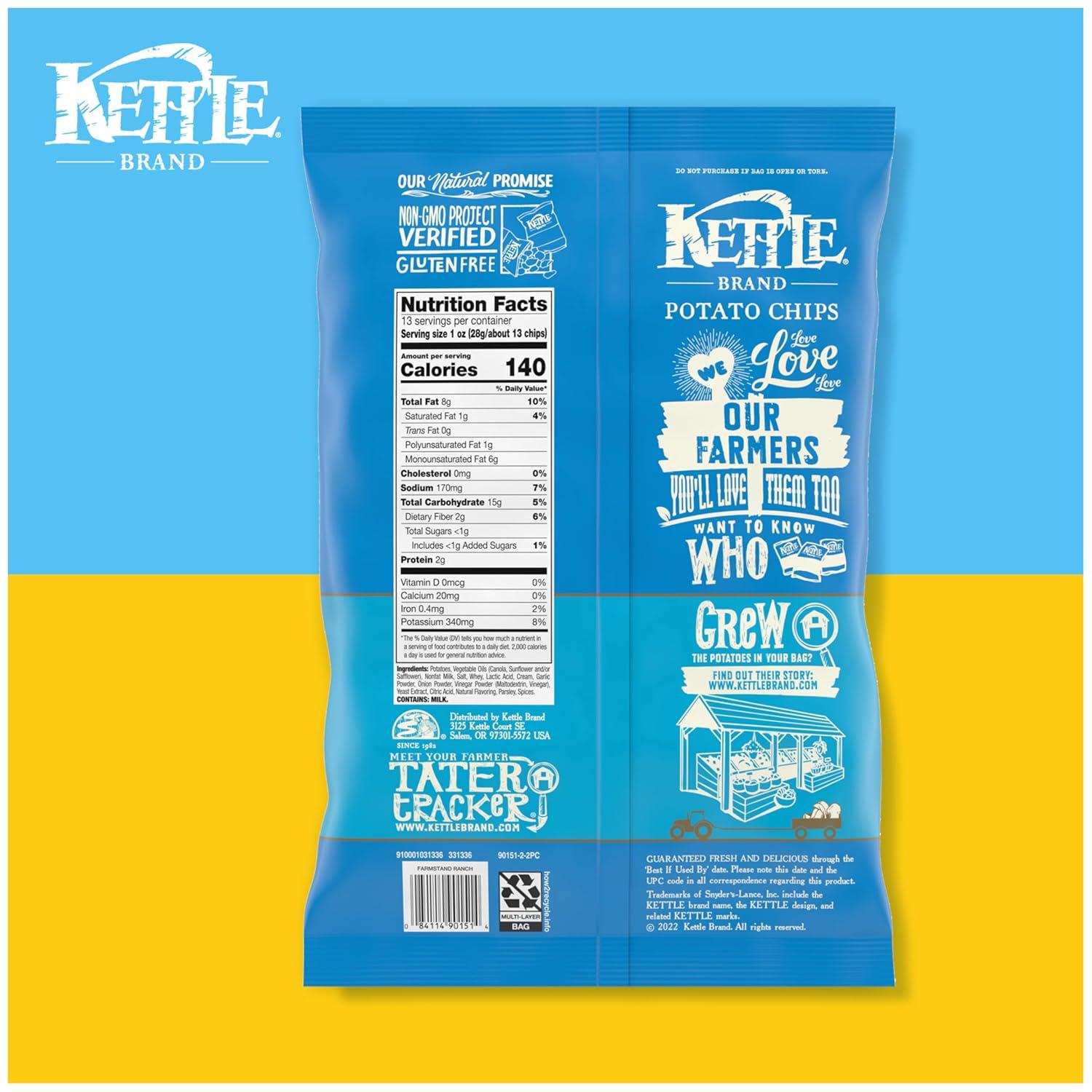 image:imageKettle Brand Potato Chips Krinkle Cut Habanero Lime Kettle Chips 75 OzFarmstand Ranch