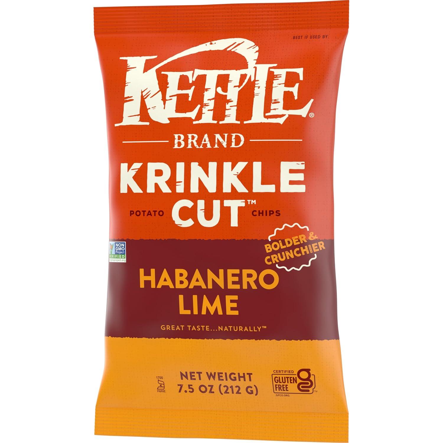 image:imageKettle Brand Potato Chips Krinkle Cut Habanero Lime Kettle Chips 75 OzKrinkle Cut Habanero Lime