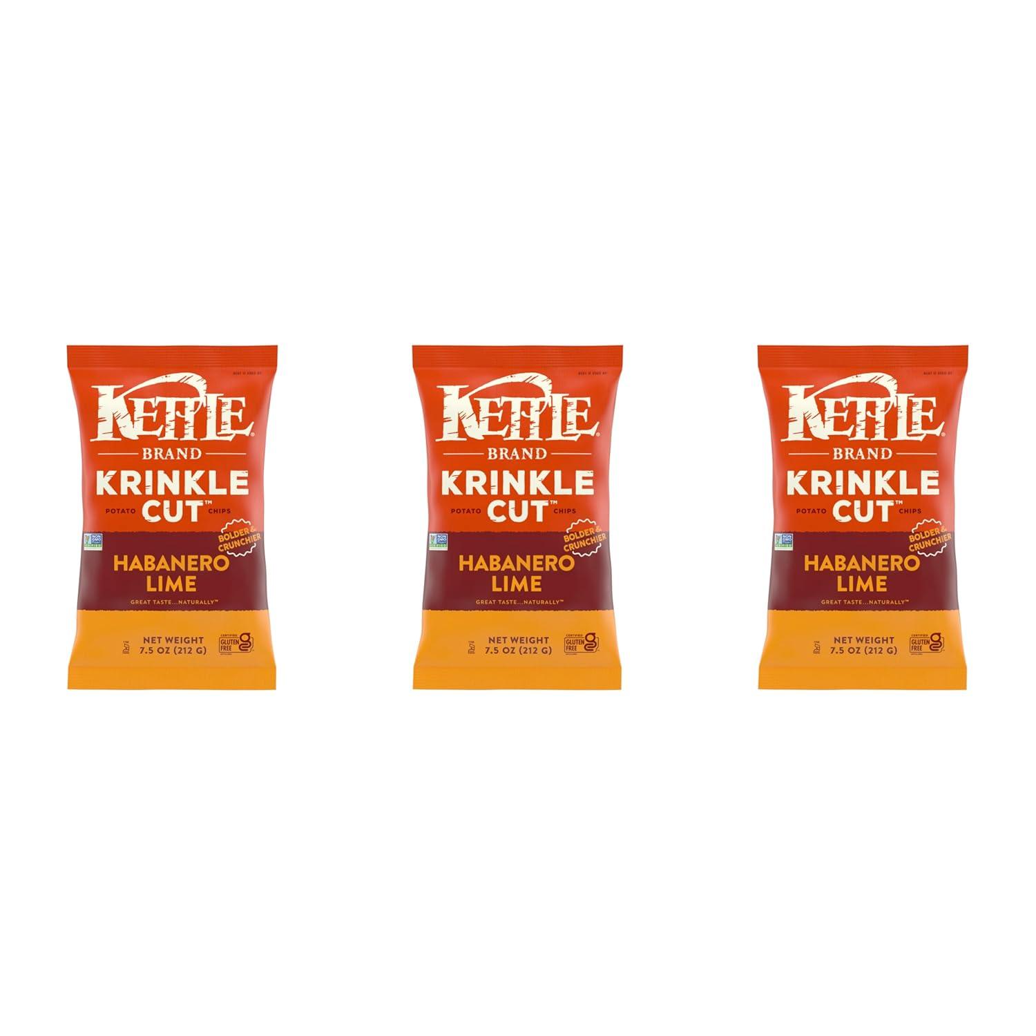 image:imageKettle Brand Potato Chips Krinkle Cut Habanero Lime Kettle Chips 75 OzKrinkle Cut Habanero Lime