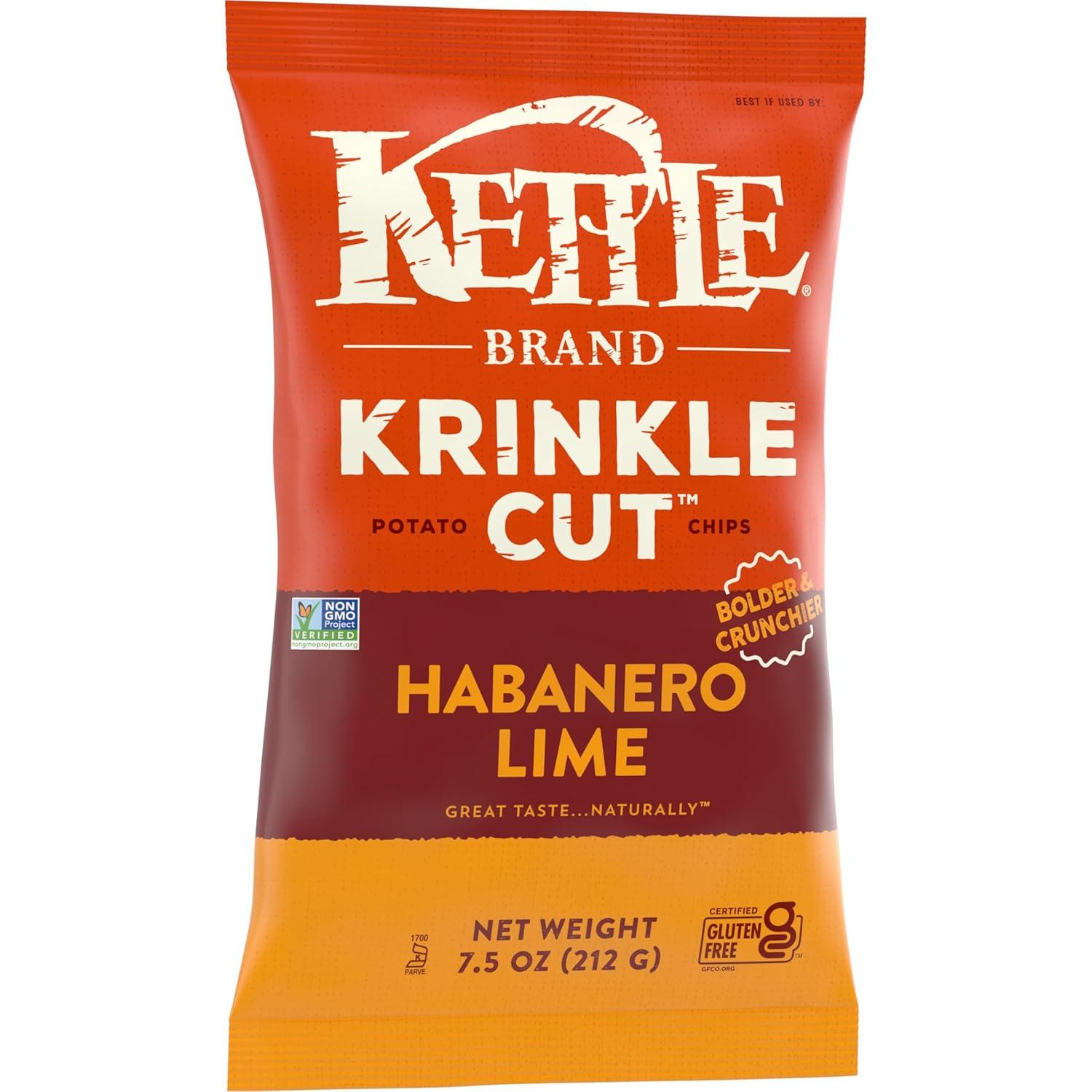 image:imageKettle Brand Potato Chips Krinkle Cut Habanero Lime Kettle Chips 75 OzKrinkle Cut Habanero Lime