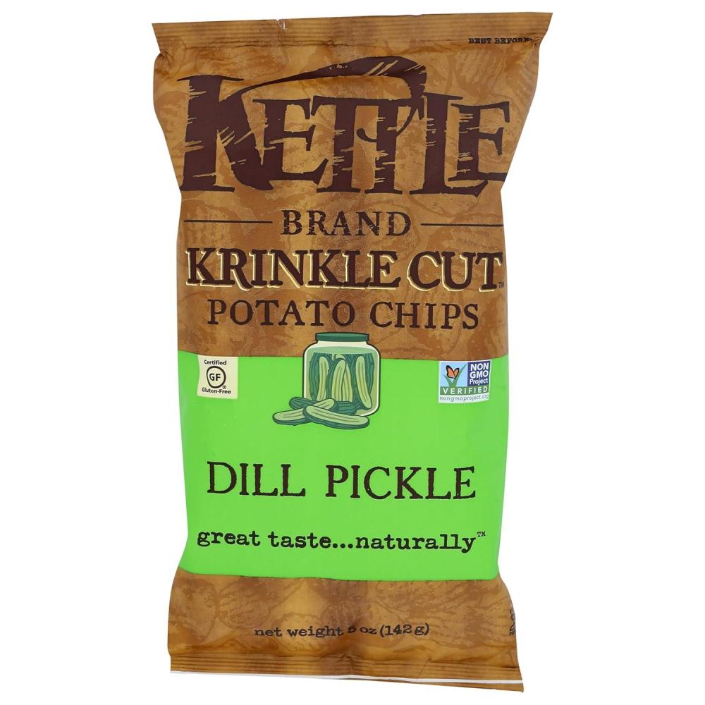 image:imageKettle Brand Potato Chips Krinkle Cut Dill Pickle Kettle Chips 5 OzDill Pickle