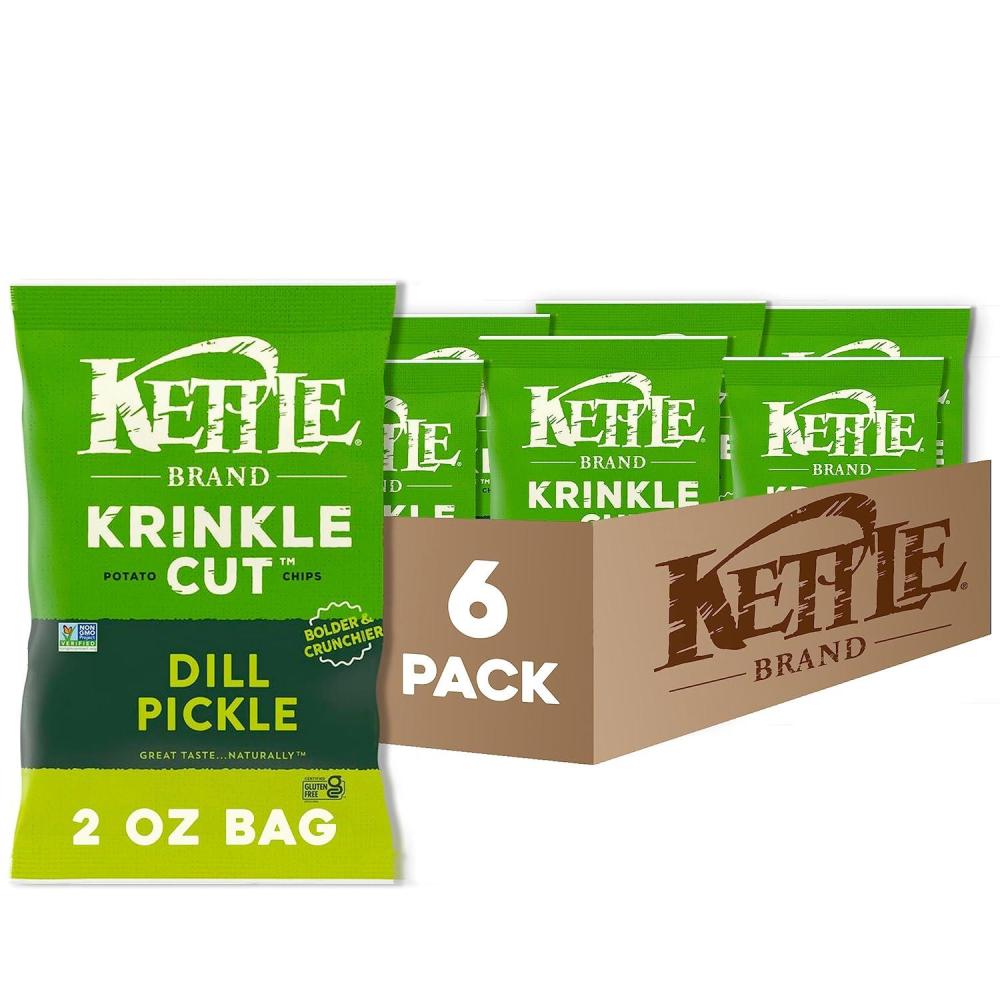 image:imageKettle Brand Potato Chips Krinkle Cut Dill Pickle Kettle Chips 5 OzKrinkle Cut Dill Pickle