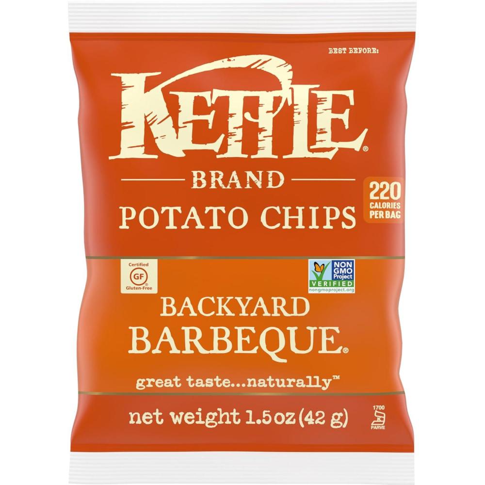 image:imageKettle Brand Potato Chips Krinkle Cut Dill Pickle Kettle Chips Snack Bag 2 OzBackyard Barbeque