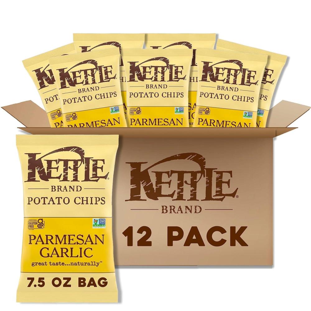 image:imageKettle Brand Potato Chips Krinkle Cut Dill Pickle Kettle Chips Snack Bag 2 OzParmesan Garlic