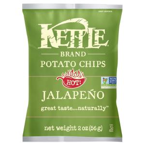 Kettle Brand Potato Chips, Krinkle Cut, Dill Pickle Kettle Chips, Snack Bag 2 Oz(Jalapeno Chips)