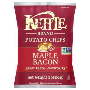 Kettle Brand Potato Chips, Krinkle Cut, Dill Pickle Kettle Chips, Snack Bag 2 Oz(Maple Bacon)