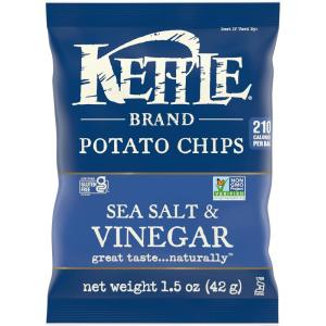 Kettle Brand Potato Chips, Krinkle Cut, Dill Pickle Kettle Chips, Snack Bag 2 Oz(Sea Salt & Vinegar)
