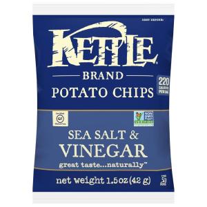 Kettle Brand Potato Chips, Krinkle Cut, Dill Pickle Kettle Chips, Snack Bag 2 Oz(Sea Salt and Vinegar)