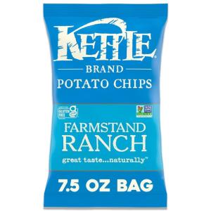 Kettle Brand Potato Chips, Krinkle Cut, Habanero Lime Kettle Chips, 7.5 Oz(Farmstand Ranch)