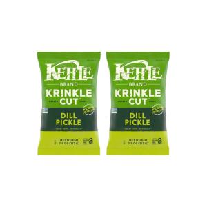 Kettle Brand Potato Chips, Krinkle Cut, Habanero Lime Kettle Chips, 7.5 Oz(Krinkle Cut Dill Pickle)