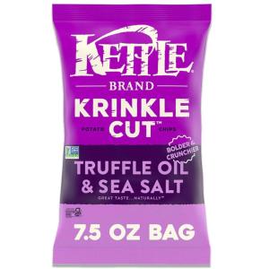 Kettle Brand Potato Chips, Krinkle Cut, Habanero Lime Kettle Chips, 7.5 Oz(Krinkle Cut Truffle & Sea Salt)