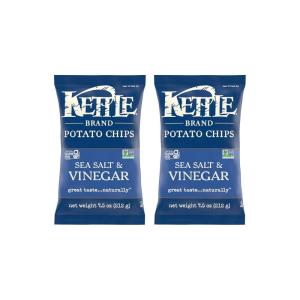 Kettle Brand Potato Chips, Krinkle Cut, Habanero Lime Kettle Chips, 7.5 Oz(Sea Salt & Vinegar)