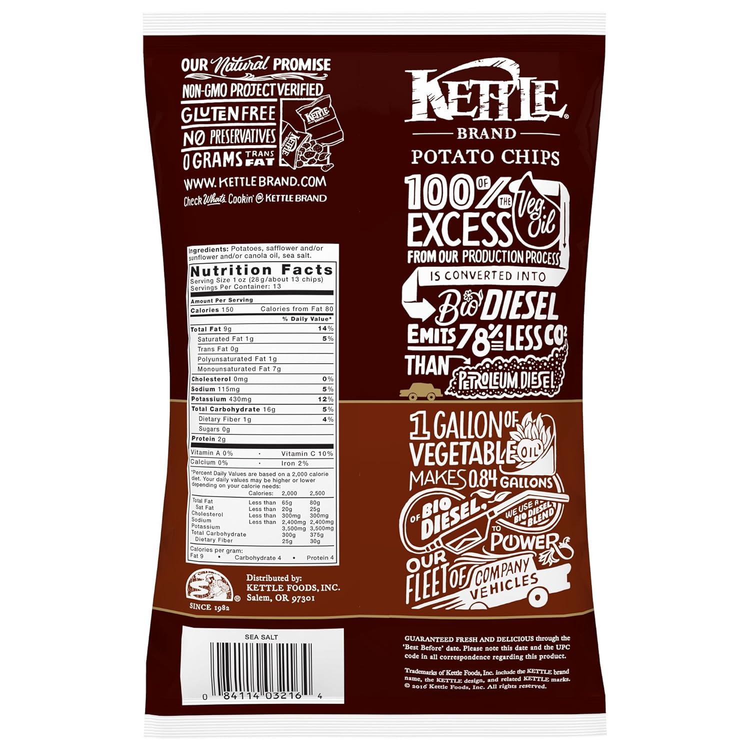 image:imageKettle Brand Foods Sea Salt Potato Chips 13 oz Party Size13 Ounce Pack of 2
