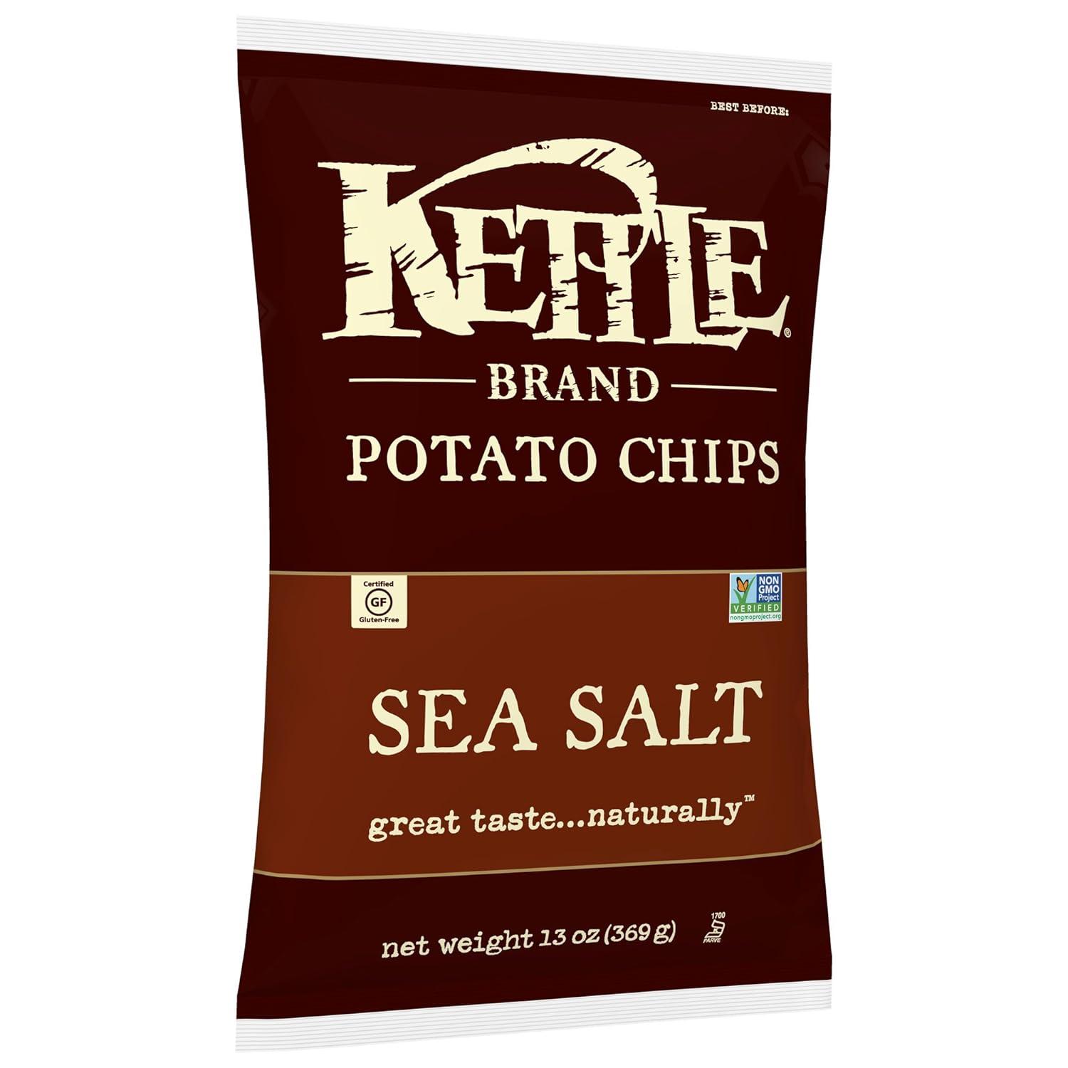 image:imageKettle Brand Foods Sea Salt Potato Chips 13 oz Party Size13 Ounce Pack of 2