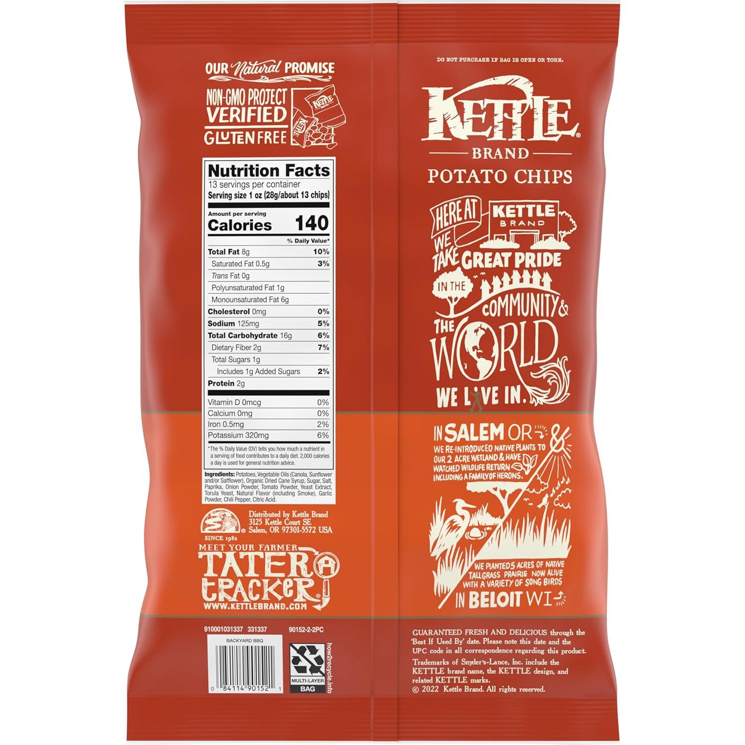 image:imageKettle Brand Potato Chips Backyard Barbeque Kettle Chips Party Size 13 OzBackyard Barbeque