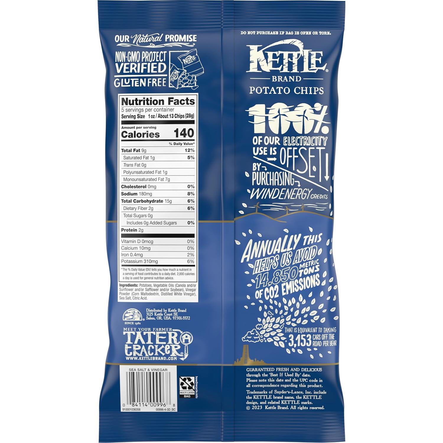 image:imageKettle Brand Potato Chips Sea Salt amp Vinegar Kettle Chips Party Size 13 OzSalt and Vinegar