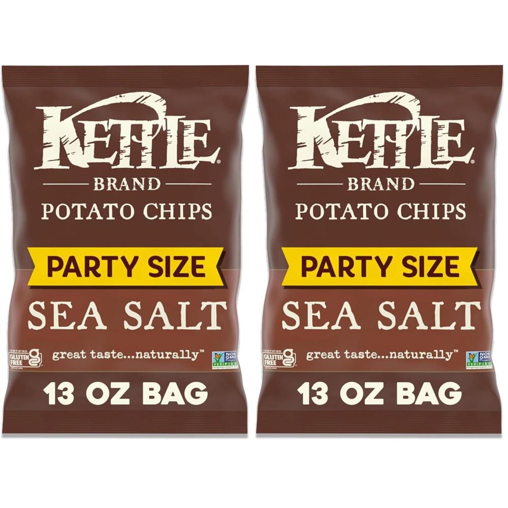 image:imageKettle Brand Foods Sea Salt Potato Chips 13 oz Party Size13 Ounce Pack of 2