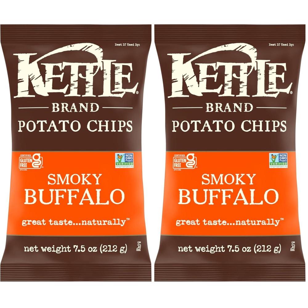 image:imageKettle Brand Smoky Buffalo Potato Chips 75 Oz Bag75 Ounce Pack of 2