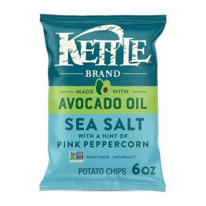 Kettle Brand Made with Avocado Oil Apple Cider Vinegar Chips, 6 Oz Bag(Sea Salt Pink Peppercorn)