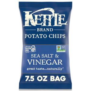 Kettle Brand Potato Chips, Sea Salt & Vinegar Kettle Chips, Party Size, 13 Oz(Sea Salt & Vinegar)