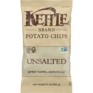 Kettle Brand Potato Chips, Unsalted Kettle Chips, 7.5 Oz(Unsalted)