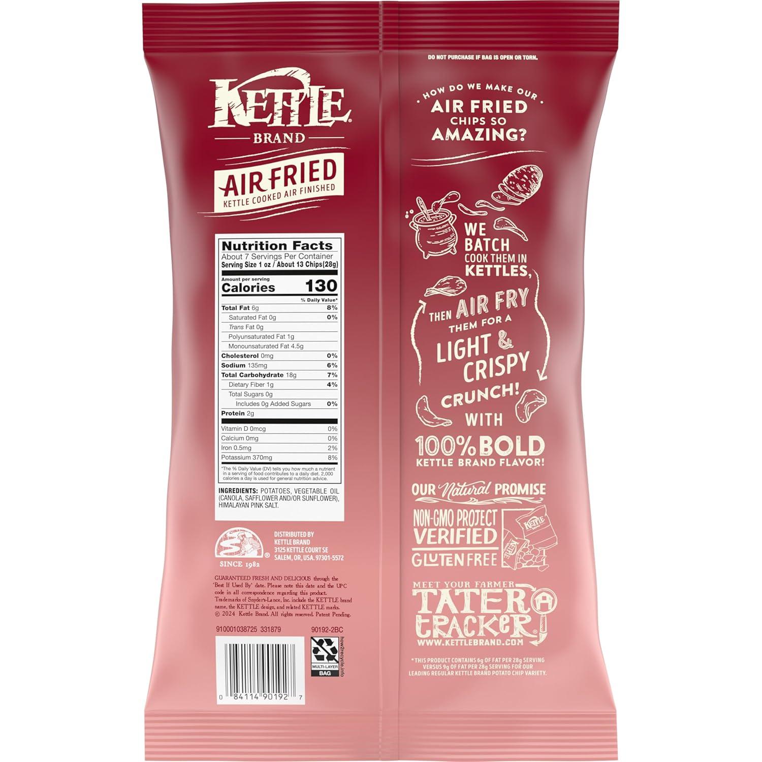 image:imageKettle Brand Potato Chips Air Fried Himalayan Salt Kettle Chips 65 Oz BagHimalayan Salt