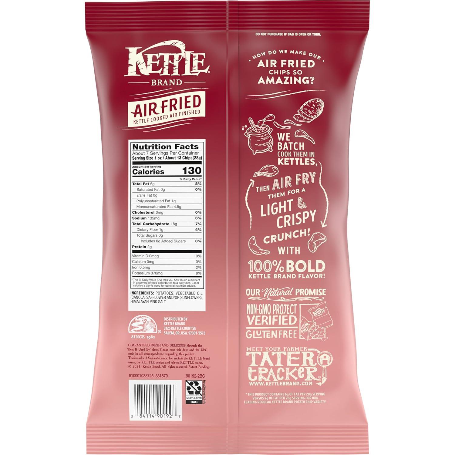 image:imageKettle Brand Potato Chips Air Fried Himalayan Salt Kettle Chips 65 Oz BagHimalayan Salt