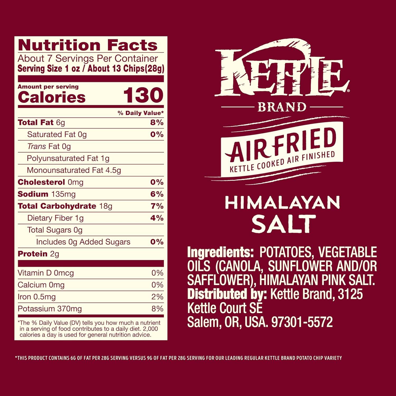 image:imageKettle Brand Potato Chips Air Fried Himalayan Salt Kettle Chips 65 Oz BagHimalayan Salt