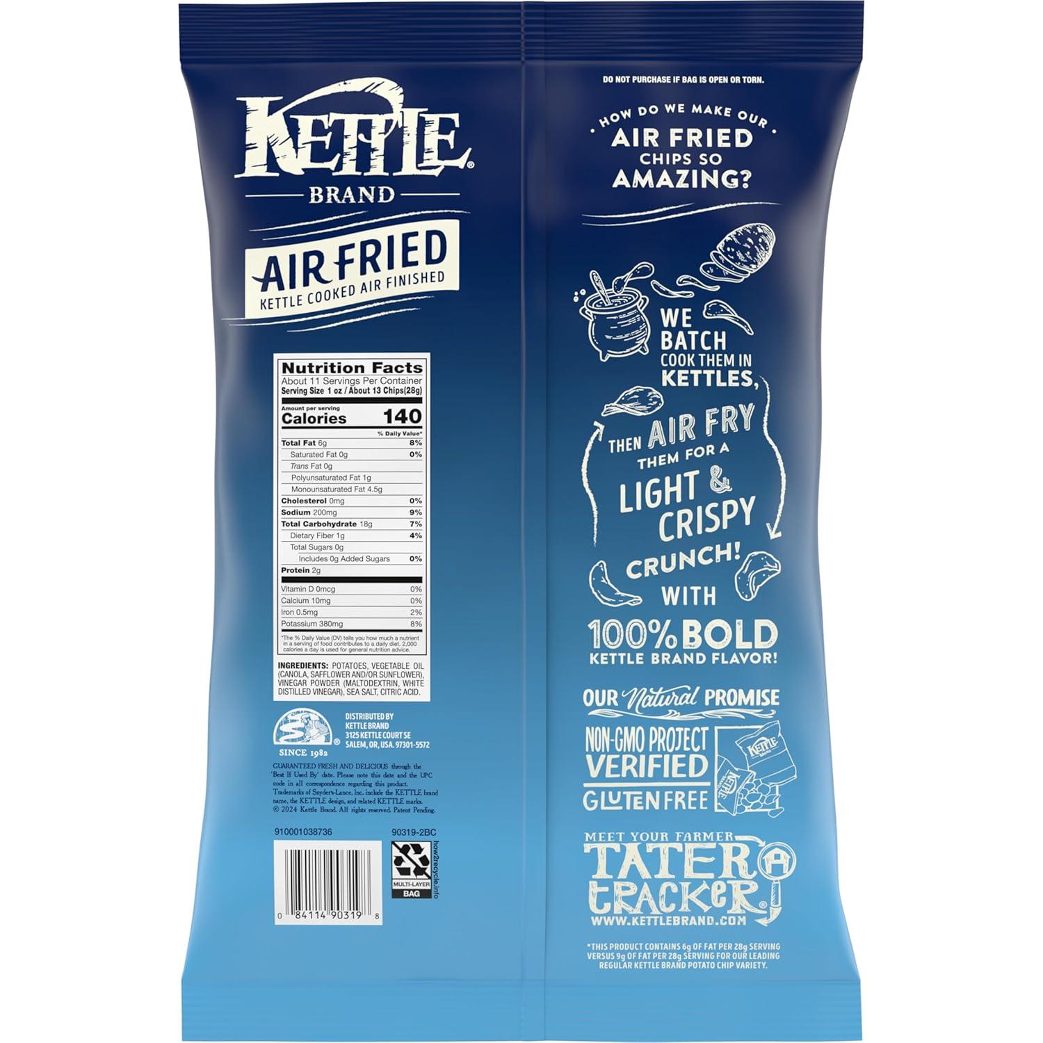 image:imageKettle Brand Potato Chips Air Fried Sea Salt amp Vinegar Kettle Chips 65 Oz BagSea Salt Vinegar Air Fried